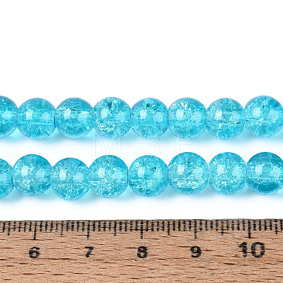 Spray Painted Crackle Transparent Glass Beads Strands X-CCG-Q001-8mm-06-A-1