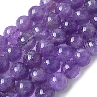 Natural Amethyst Beads Strands G-R446-10mm-21-A-1