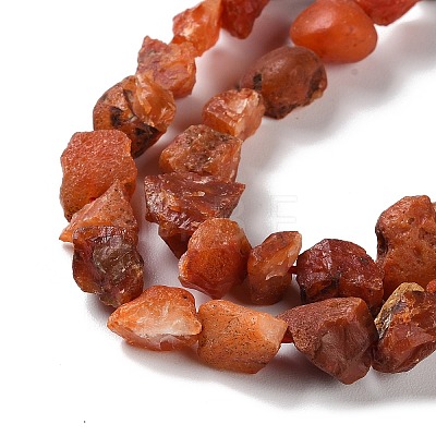 Raw Rough Natural Carnelian Beads Strands G-B065-C22-1