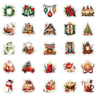 50Pcs Christmas Eve Theme Cartoon Paper Stickers DIY-P085-11-1