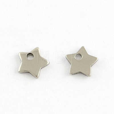 Non-Tarnish 304 Stainless Steel Five-Pointed Star Charms Pendants X-STAS-Q171-03-1