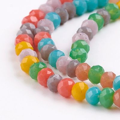 Faceted Glass Beads Strands X-GLAA-G074-B03-1