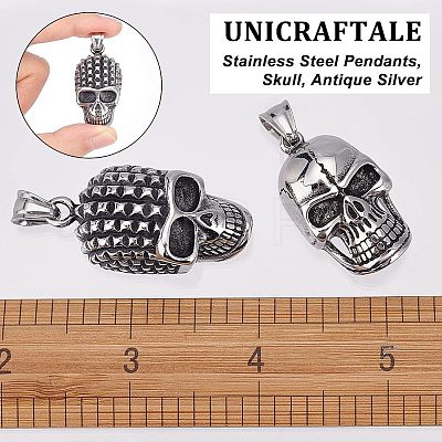 Unicraftale 3Pcs 3 Style 304 Stainless Steel Pendants STAS-UN0037-56-1