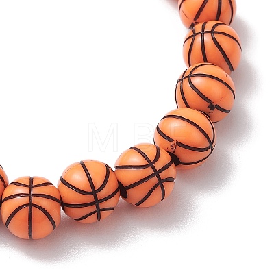 5Pcs 5 Styles Sport Ball Acrylic Beaded Stretch Bracelet Sets for Men BJEW-JB10657-02-1