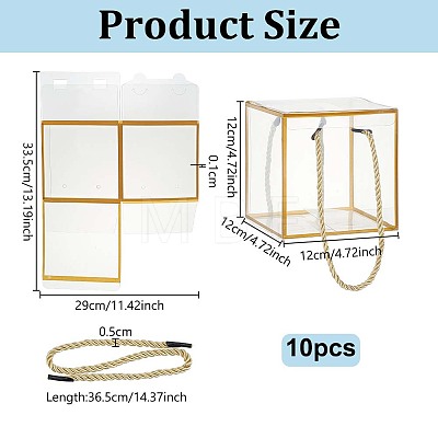 Gold Edged Transparent Plastic Packing Boxes CON-WH0107-113A-1