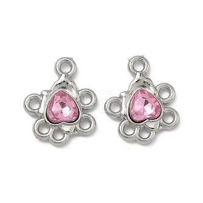 Alloy Light Rose Rhinestone Chandelier Component Links PALLOY-P317-09P-1
