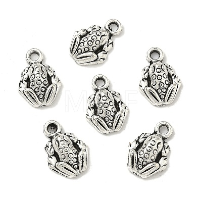 Tibetan Style Alloy Frog Charms X-TIBEP-O009-28-1
