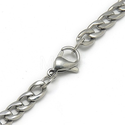Trendy Men's 201 Stainless Steel Chain Curb Necklaces X-NJEW-L043-40P-1