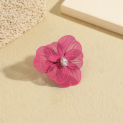 Zinc Alloy Rhinestone Cuff Open Rings for Women MI0617-1-1