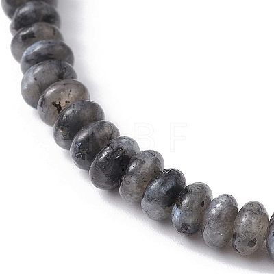 Natural Black Labradorite Rondelle Beaded Stretch Bracelets BJEW-JB09980-05-1