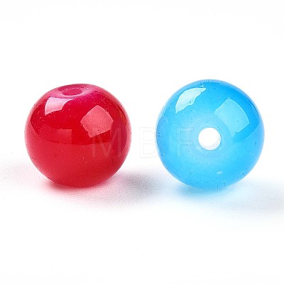 Baking Paint Imitation Jade Glass Beads X1-DGLA-Q021-8mm-M-1