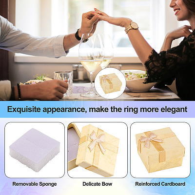 Square Paper Jewelry Ring Gift Boxes with Bowknot CON-TAC0010-80D-1