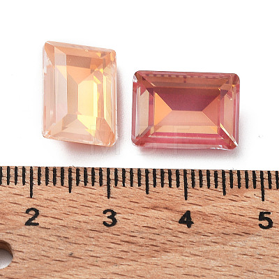 Electroplate Glass Rhinestone Cabochons RGLA-M016-G01-AM-1