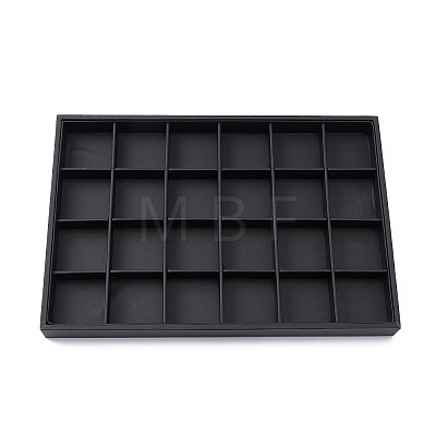 Stackable Wood Display Trays Covered By Black Leatherette PCT107-1