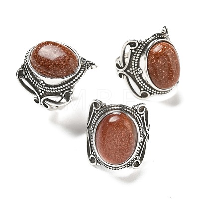 Synthetic Goldstone Adjustable Rings RJEW-I108-02AS-01-1