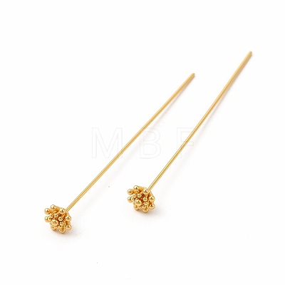 Brass Flower Head Pins X-KK-A178-09G-1