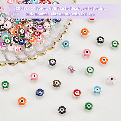  100Pcs 10 Colors CCB Plastic Beads FIND-NB0003-12-1