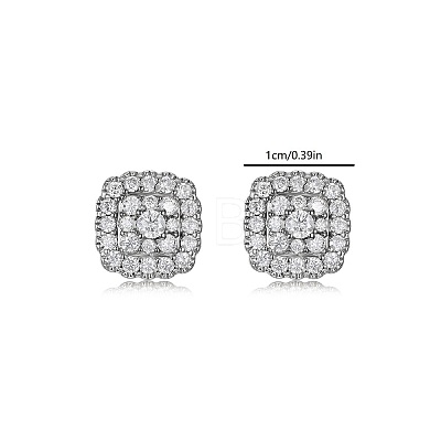925 Sterling Silver Pave Moissanite Stud Earrings for Women CR3655-1