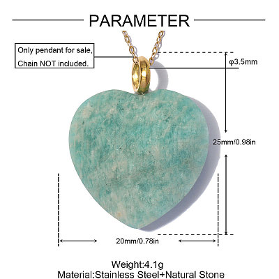 304 Stainless Steel with Amazonite Pendants GG-OY001-02G-01-1