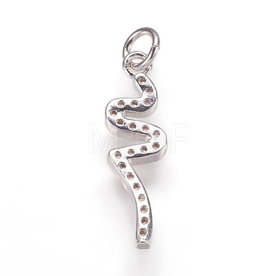 Brass Micro Pave Cubic Zirconia Pendants ZIRC-K070-34P-1