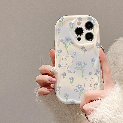 Tulip Cat Pattern TPU Plastic Mobile Phone Cover PW-WGD8F46-10-1