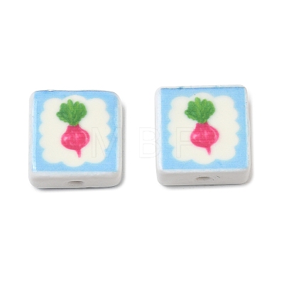 Printed Handmade Porcelain Beads PORC-G016-04P-1