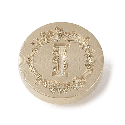 Golden Tone Wax Seal Brass Stamp Head DIY-B079-01G-I-1