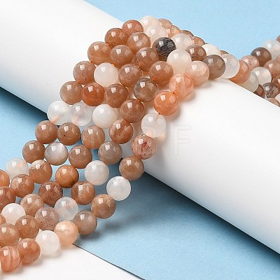 Natural Multi-Moonstone Beads Strands G-J157-6mm-06-01-1