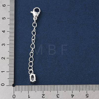 Brass Micro Pave Clear Cubic Zirconia Chain Extender KK-G491-52A-S-1