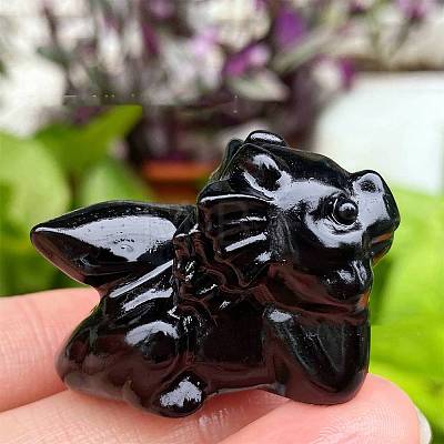 Natural Obsidian Carved Figurines Statues for Home Desktop Decoration PW-WG05555-01-1