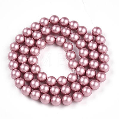 Baking Painted Pearlized Glass Pearl Bead Strands HY-N002-6mm-C01-1