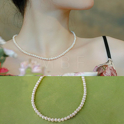 Imitation Pearl Round Beaded Lariat Necklaces for Women WG12EF8-03-1