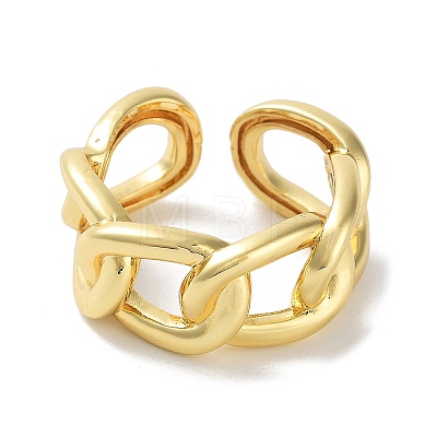 Brass Open Cuff Rings for Women RJEW-E292-19G-1