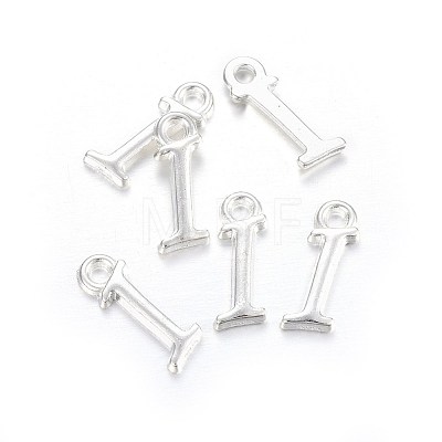 Silver Color Plated Alloy Letter Pendants X-PALLOY-P097-04-I-1
