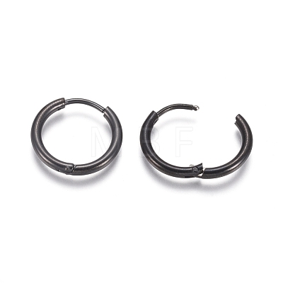 304 Stainless Steel Huggie Hoop Earrings EJEW-F111A-17mm-B-1
