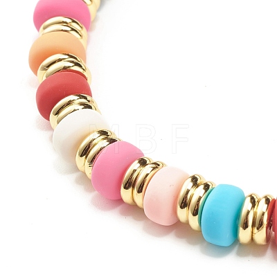 Candy Color Polymer Clay Beads Stretch Bracelet for Girl Women BJEW-JB07190-1