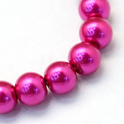 Baking Painted Pearlized Glass Pearl Round Bead Strands X-HY-Q003-10mm-17-1