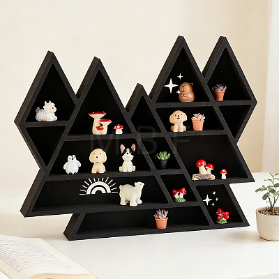 Wooden Triangle Wall Shelf AJEW-WH0410-309-1