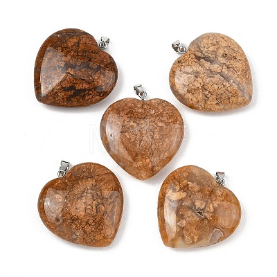 Natural Cherry Blossom Agate Pendants GG-K002-12A-22-1