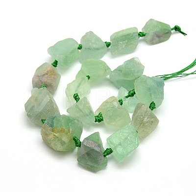 Raw Rough Natural Fluorite Nuggets Bead Strands G-L176-02-1