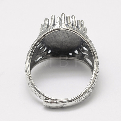 Adjustable Thailand 925 Sterling Silver Finger Ring Components STER-P033-30AS-1
