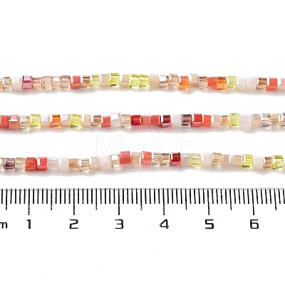 Gradient Color Electroplate Glass Bead Strands GLAA-E042-05-B01-1