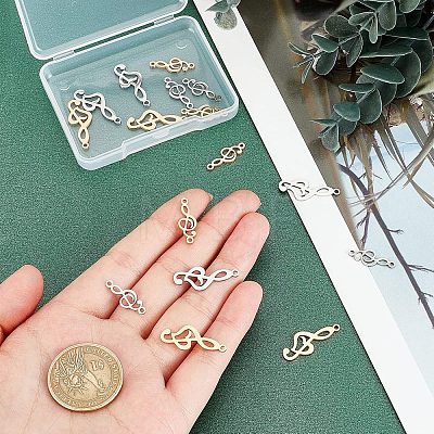 Unicraftale 8Pcs 201 Stainless Steel Links & 8Pcs 201 Stainless Steel Pendants STAS-UN0032-38-1