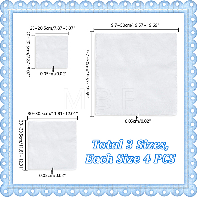 AHADERMAKER 12Pcs 3 Style Cotton Handkerchief DIY-GA0006-35-1