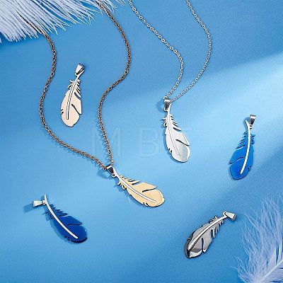 Unicraftale 10Pcs 5 Colors 201 Stainless Steel Pendants STAS-UN0035-66-1