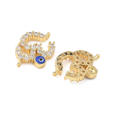 Chakra Brass Micro Pave Clear Cubic Zirconia Enamel Blue Evil Eye Aum Om Symbol Links KK-L256-28G-1