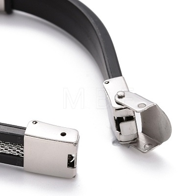 Men's Silicone Cord Bracelet BJEW-M206-02RGP-1