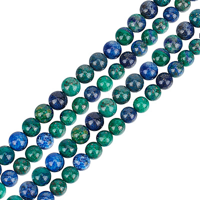 GOMAKERER 2 Strands Natural Chrysocolla and Lapis Lazuli Beads Strands G-GO0001-38B-1