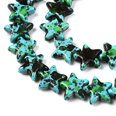 Spray Painted Synthetic Turquoise Beads Strands UNKW-T001-11B-1