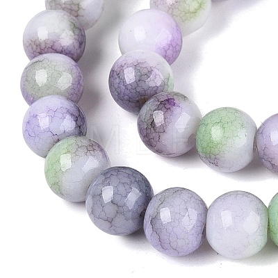 Opaque Ombre Effect Dyed Glass Beads Strands GLAA-Q106-04A-13-1
